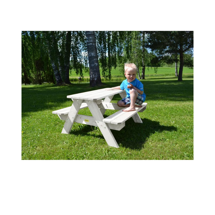 Lisbet Kids Wooden White Picnic Table