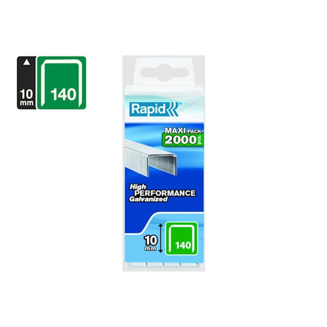 Rapid Flatwire Staples Galvanised 140/10 - Pack of 2000