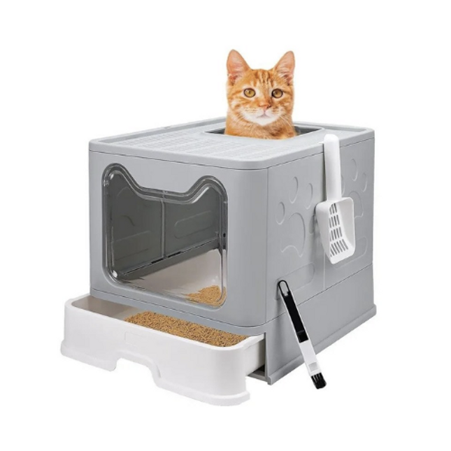 Foldable Cat Potty Litter Box Light Green