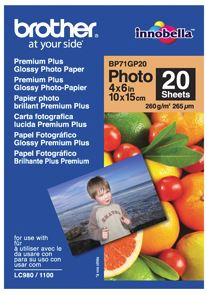 Brother BP71GP20 6x4 Premium Glossy Photo Paper 260GSM 20 Sheets
Features:
<div>6x4, 260GSM, 20 Sheets, Innobella Ink and Innobella Photo Paper are designed to work together to give you the best possible results: perfect prints every time</div>