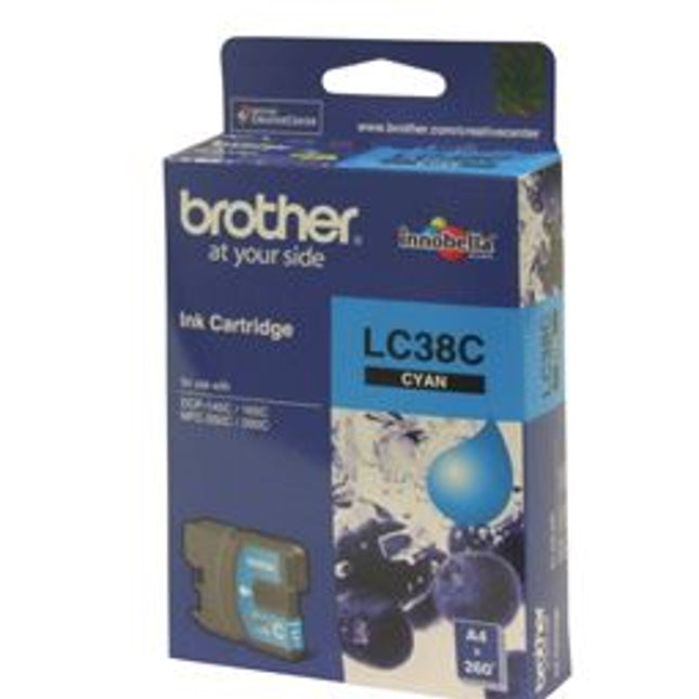 Brother LC38C Cyan Ink Cartridge
Features:
<div>Compatible With: DCP145C, DCP165C, DCP195C, DCP375CW, MFC250C, MFC255CW, MFC257CW, MFC190C, MFC295CN, Yield ~260 Pages (at 5% Coverage)</div>