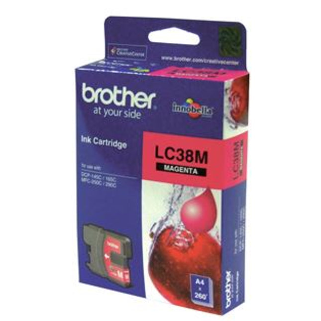 Brother LC38M Magenta Ink Cartridge
Features:
<div>Compatible With: DCP145C, DCP165C, DCP195C, DCP375CW, MFC250C, MFC255CW, MFC257CW, MFC190C, MFC295CN, Yield ~260 Pages (at 5% Coverage)</div>