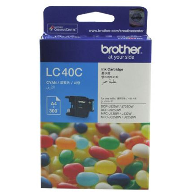 Brother LC40C Cyan Ink Cartridge
Features:
<div>Compatible With: DCPJ525W, DCPJ725DW, DCPJ925DW, MFCJ430W, MFCJ432W, MFCJ625DW, MFCJ825DW, Yield ~300 Pages</div>