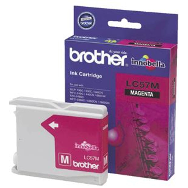 Brother LC57M Magenta Ink Cartridge
Features:
<div>Compatible With: DCP130C, DCP330C, DCP350C, DCP540CN, DCP560CN, FAX2480C, MFC240C, MFC440CN, MFC465CN, MFC665CW, MFC685CW, MFC885CW, MFC3360C, MFC5460CN, MFC5860CN, Yield ~400 Pages (at 5% Coverage)</div>