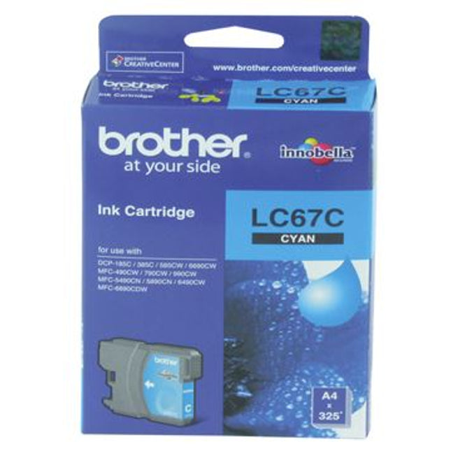 Brother LC67C Cyan Ink Cartridge
Features:
<div>Compatible With: DCP185C, DCP385C, DCP395CN, DCP585CW, DCPJ715W, DCP6690CW, MFC490CW, MFCJ615W, MFC790CW, MFC795CW, MFC990CW, MFC5490CN, MFC5890CN, MFC6490CW, MFC6890CDW, Yield ~325 Pages (at 5% Coverage)</div>