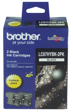 Brother LC67BK2PK Black Ink Cartridge Twin Pack
Features:
<div>Compatible With: DCP185C, DCP385C, DCP395CN, DCP585CW, DCPJ715W, DCP6690CW, MFC490CW, MFCJ615W, MFC790CW, MFC795CW, MFC990CW, MFC5490CN, MFC5890CN, MFC6490CW, MFC6890CDW, 2 x Black cartridges, 450 pages each at 5% coverage A4</div>