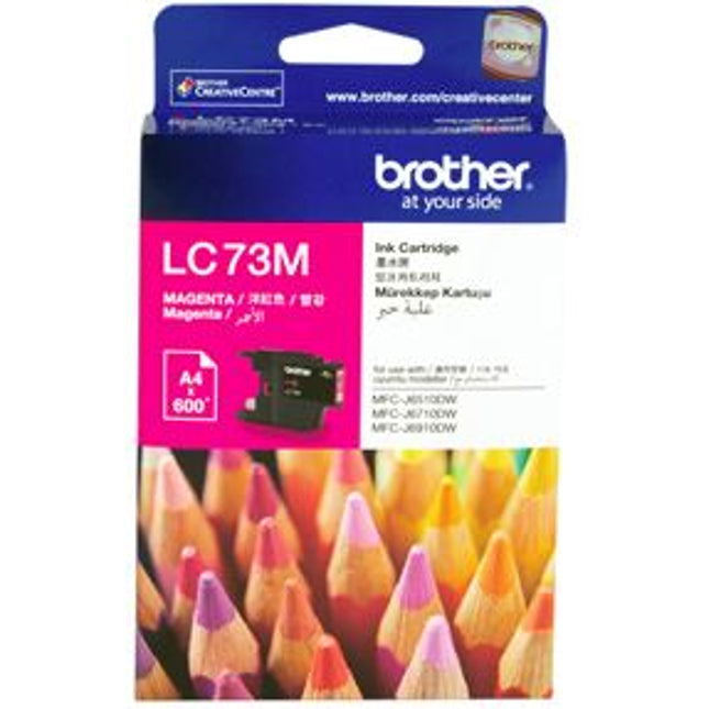 Brother LC73M Magenta Ink Cartridge
Features:
<div>Compatible With: DCPJ525W, DCPJ725DW, DCPJ925DW, MFCJ430W, MFCJ432W, MFCJ625DW, MFCJ825DW, MFCJ5910DW, MFCJ6510DW, MFCJ6710DW, MFCJ6910DW, Yield ~600 Pages</div>