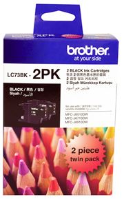 Brother LC73BK2PK Black Ink Cartridge Twin Pack
Features:
<div>600 pages each cartridge (1200 total) at ISO2471, Compatible With: DCPJ525W, DCPJ725DW, DCPJ925DW, MFCJ430W, MFCJ432W, MFCJ625DW, MFCJ825DW, MFCJ5910DW, MFCJ6510DW, MFCJ6710DW, MFCJ6910DW</div>