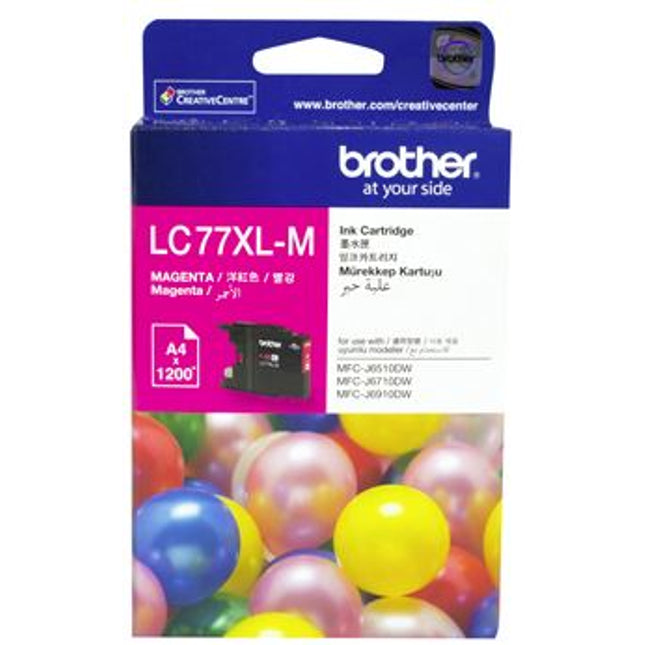 Brother LC77XLM Magenta High Yield Ink Cartridge
Features:
<div>Compatible With: MFCJ5910DW, MFCJ6510DW, MFCJ6710DW, MFCJ6910DW, Yield ~1200 Pages</div>