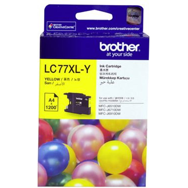 Brother LC77XLY Yellow High Yield Ink Cartridge
Features:
<div>Compatible With: MFCJ5910DW, MFCJ6510DW, MFCJ6710DW, MFCJ6910DW, Yield ~1200 Pages</div>