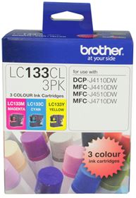 Brother LC133CL3PK CMY Colour Ink Cartridges (Triple Pack)
Features:
<div>For use with: DCPJ152W, DCPJ172W, DCPJ552DW, DCPJ752DW, DCPJ4110DW, MFCJ245, MFCJ470DW, MFCJ650DW, MFCJ870DW, MFCJ4410DW, MFCJ4510DW, MFCJ4710DW, MFCJ6520DW, MFCJ6720DW, MFCJ6920DW, 600 Page Yield (at 5% Coverage)</div>