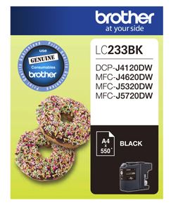 Brother LC233BK Black Ink Cartridge
Features:
<div>Compatible With: DCPJ562DW, DCPJ4120DW, MFCJ480DW, MFCJ680DW, MFCJ880DW, MFCJ4620DW, MFCJ5320DW, MFCJ5320DW, Yield ~550 Pages (at 5% Coverage)</div>