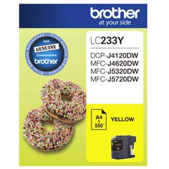 Brother LC233Y Yellow Ink Cartridge
Features:
<div>Compatible With: DCPJ562DW, DCPJ4120DW, MFCJ480DW, MFCJ680DW, MFCJ880DW, MFCJ4620DW, MFCJ5320DW, MFCJ5320DW, Yield ~550 Pages (at 5% Coverage)</div>