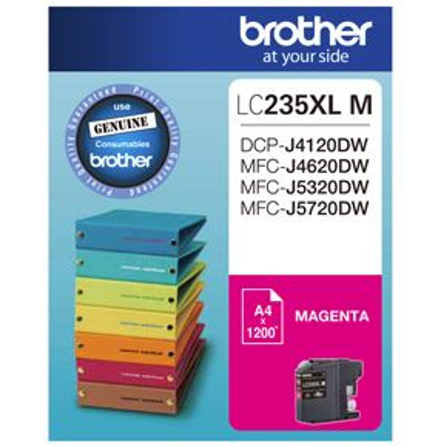 Brother LC235XLM Magenta High Yield Ink Cartridge
Features:
<div>Compatible With: DCPJ4120DW, MFCJ4620DW, MFCJ5320DW, MFCJ5720DW, Yield 1200 Pages (at 5% Coverage)</div>