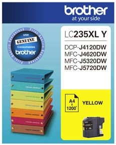 Brother LC235XLY Yellow High Yield Ink Cartridge
Features:
<div>Compatible With: DCPJ4120DW, MFCJ4620DW, MFCJ5320DW, MFCJ5720DW, Yield 1200 Pages (at 5% Coverage)</div>