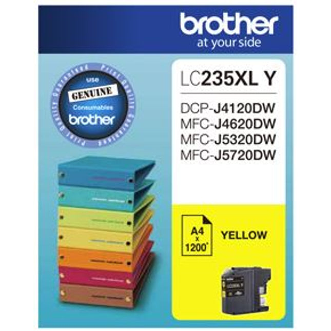Brother LC235XLY Yellow High Yield Ink Cartridge
Features:
<div>Compatible With: DCPJ4120DW, MFCJ4620DW, MFCJ5320DW, MFCJ5720DW, Yield 1200 Pages (at 5% Coverage)</div>