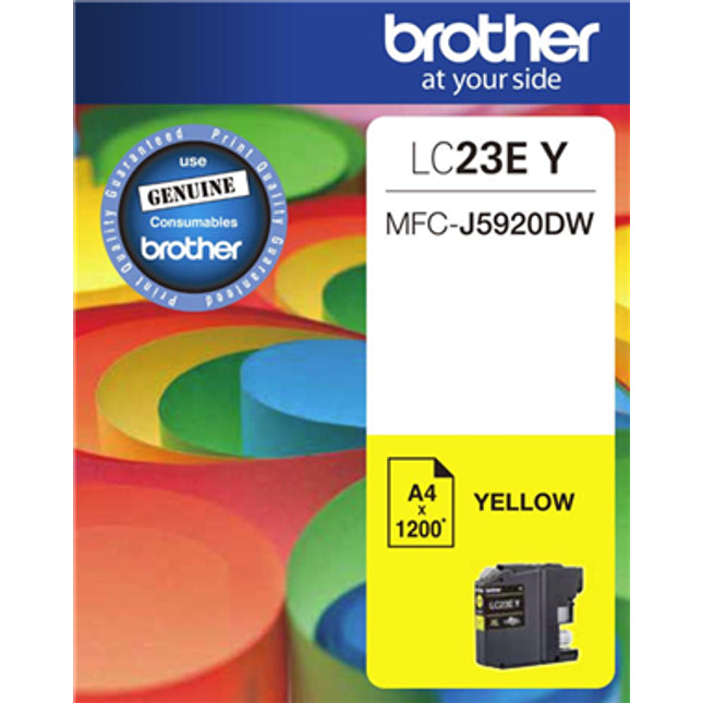 Brother LC23EY Yellow Ink Cartridge
Features:
<div>Compatible With: MFCJ5920DW, Yield ~1200 Pages (at 5% Coverage)</div>