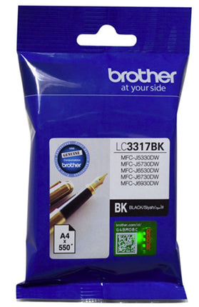 Brother LC3317BK Black Ink Cartridge
Features:
<div>Compatible With: MFCJ5330DW, MFCJ5730DW, MFCJ6530DW, MFCJ6730DW, MFCJ6930DW, Yield ~550 Pages (at 5% Coverage)</div>