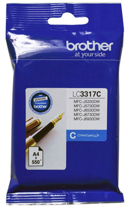 Brother LC3317C Cyan Ink Cartridge
Features:
<div>Compatible With: MFCJ5330DW, MFCJ5730DW, MFCJ6530DW, MFCJ6730DW, MFCJ6930DW, Yield ~550 Pages (at 5% Coverage)</div>