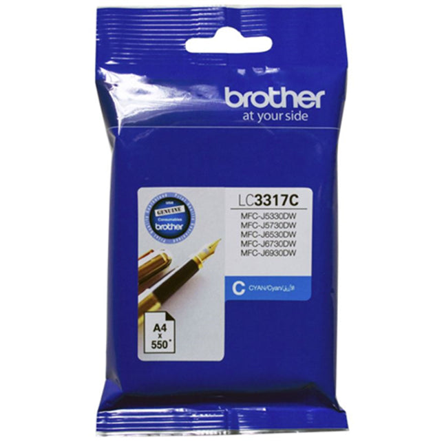 Brother LC3317C Cyan Ink Cartridge
Features:
<div>Compatible With: MFCJ5330DW, MFCJ5730DW, MFCJ6530DW, MFCJ6730DW, MFCJ6930DW, Yield ~550 Pages (at 5% Coverage)</div>