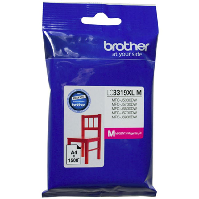 Brother LC3319XLM Magenta High Yield  Ink Cartridge
Features:
<div>Compatible With: MFCJ5330DW, MFCJ5730DW, MFCJ5930DW, MFCJ6530DW, MFCJ6930DW Yield ~1,500 Pages</div>