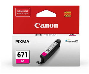 Canon CLI671M Magenta Ink Cartridge
Features:
<div>Compatible With: MG5760, MG5765, MG5766, MG6860, MG6865, MG6866, MG7760, MG7765, M7766, TS5060, TS6060, TS8060, TS9060 Tank Capacity - 6.5ml</div>