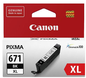 Canon CLI671XLBK Dye Black High Yield Ink Cartridge
Features:
<div>Compatible With: MG5760, MG5765, MG5766, MG6860, MG6865, MG6866, MG7760, MG7765, MG7766, TS5060, TS6060,  TS8060, TS9060 Cartridge size - 10.8ml
</div>