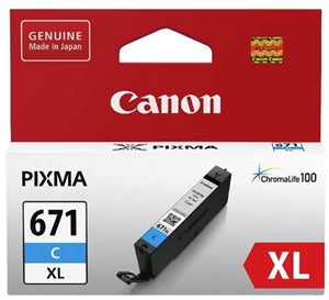 Canon CLI671XLC Cyan High Yield Ink Cartridge
Features:
<div>Compatible With: MG5760, MG5765, MG5766, MG6860, MG6865, MG6866, MG7760, MG7765, MG7766, TS5060, TS6060, TS8060, TS9060 Cartridge size - 10.8ml</div>