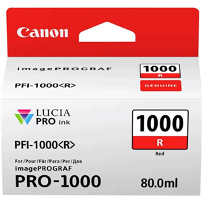 Canon PFI-1000R Red Ink Tank
Features:
<div>Compatible with: ImageGRAF Pro-1000, Cartridge Size - 80ml PFI1000</div>
