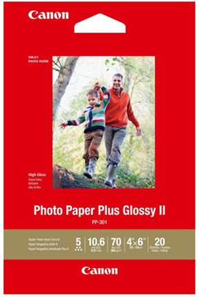 Canon PP-301 4x6 Glossy II 275gsm Photo Paper - 20 Sheets
Features:
<div>4x6, 275GSM, 20 Sheets Glossy Photo Paper
This paper provides rich, deep blacks and vivid colours. It has a thickness and crisp, luxurious feel of high-quality photo paper fresh from the photo lab and provides great value for a paper of this quality.</div>