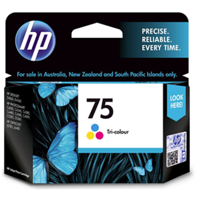 HP 75 Tri-Colour Ink Cartridge
Features:
<div>Compatible With: Deskjet D4260, D4360, Photosmart C4280, C4345, C4380, C4480, C4580, C4599, C5280, D5360, Officejet J5780, J6480</div>