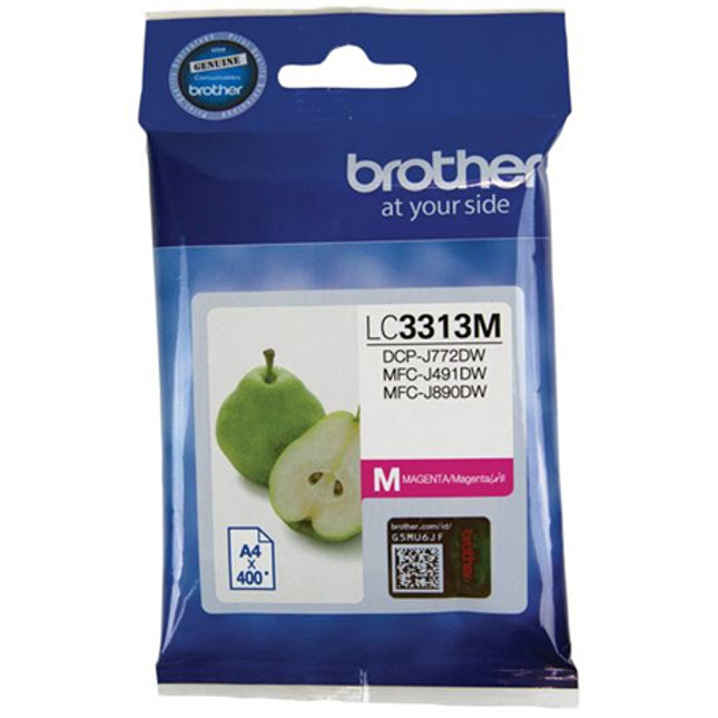 Brother LC3313M Magenta Ink Cartridge High Yield
Features:
<div>Compatible With: MFCJ491DW
Yield ~400 Pages (at 5% Coverage)</div>