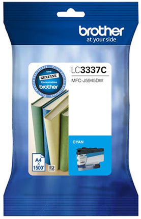 Brother LC3337C Cyan Ink Cartridge
Features:
<div>Compatible With: MFCJ5945DW and MFCJ6945DW., Yield ~1,500 Pages (at 5% coverage)</div>