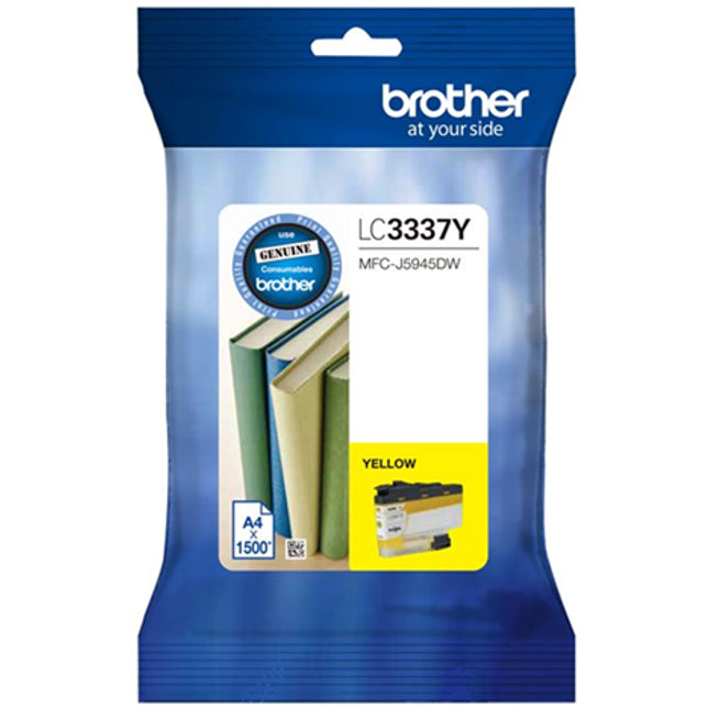Brother LC3337Y Yellow Ink Cartridge
Features:
<div>Compatible With: MFCJ5945DW and MFCJ6945DW., Yield ~1,500 Pages (at 5% coverage)</div>