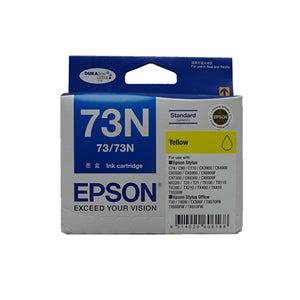 Epson 73N Yellow Ink Cartridge
Features:
<div>Compatible With: Stylus CX4900, Stylus CX3900, Stylus CX5900, Stylus C79, Stylus CX6900F, Stylus C90, Stylus C110, Stylus CX5500, Stylus CX7300, Stylus CX8300, Stylus CX9300F, Stylus Office TX300F, Stylus Office TX600FW, Stylus TX400, Stylus TX200, Stylus T20, Stylus TX100, Stylus Office T40W, Stylus T21, Stylus TX110, Stylus TX210, Stylus TX550W, Stylus Office TX610FW, Stylus NX220</div>