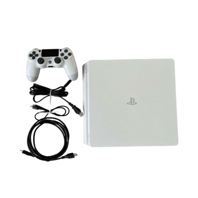 Playstation PS4 Console Slim Edition 1TB White with Controller Bundle