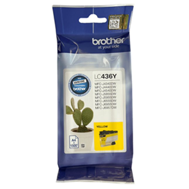Brother LC436Y Yellow Ink Cartridge
Features:
<div>Compatible With: MFCJ4540DW, MFCJ4540DWXL, MFCJ4440DW, MFCJ4340DWXL Yield ~1500 Pages</div>