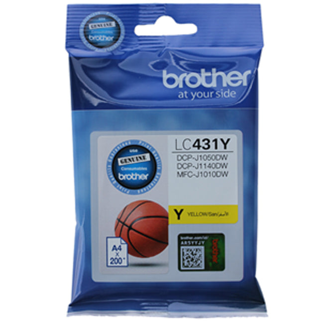 Brother LC431Y Yellow Ink Cartridge
Features:
<div>Compatible With: MFC-J1010DW, DCP-J1050DW, DCP-J1140DW ~ 200 Pages</div>
