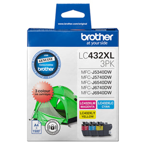 Brother LC4323PKS 3-Pack Ink Cartridge (C/M/Y)
Features:
<div>LC432 3-pack ink cartridges containing cyan, magenta, and yellow.
Compatible With: MFCJ5340DW, MFCJ5740DW, MFCJ6540DW, MFCJ6940DW</div>