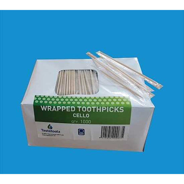 toothpick wooden individually wrapped 2 x 65 mm 1000 pack