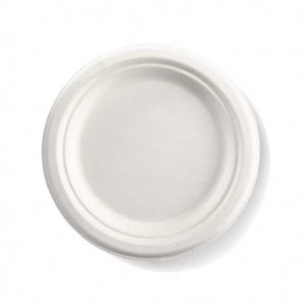 round plate sugarcane white 18 cm 7 125 pack
