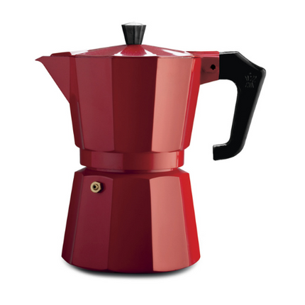 Pezzetti Coffee Maker Pot Aluminium Red 6 Cup