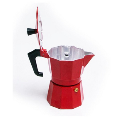 Pezzetti Coffee Maker Pot Aluminium Red 6 Cup