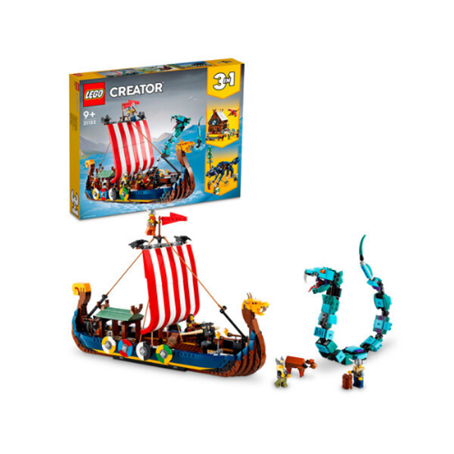 LEGO Creator 3 in 1 Viking Ship and the Midgard Serpent 31132