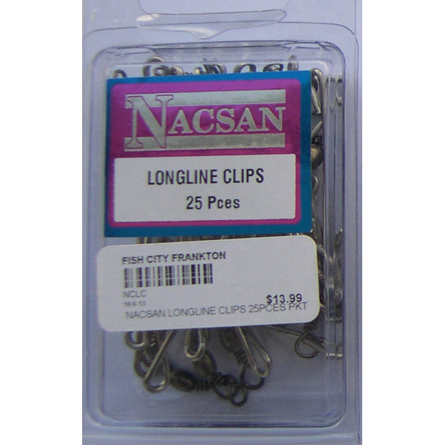 NACSAN LONGLINE CLIPS 25PCES PKT