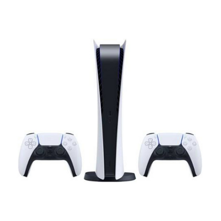 Playstation PS5 Console Digital Edition White and 2 Dualsense Controllers Bundle