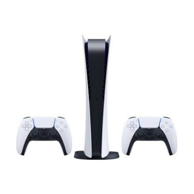 Playstation PS5 Console Digital Edition White and 2 Dualsense Controllers Bundle