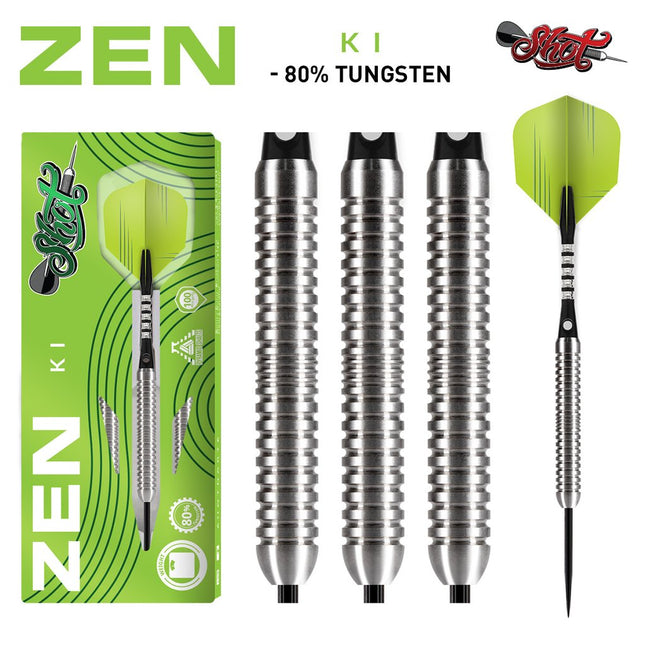 zen ki steel tip dart set 80 tungsten barrels