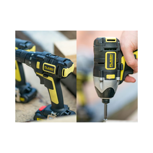 FLASH CORDLESS DRILL DRIVER COMBO 18V 1.5AH