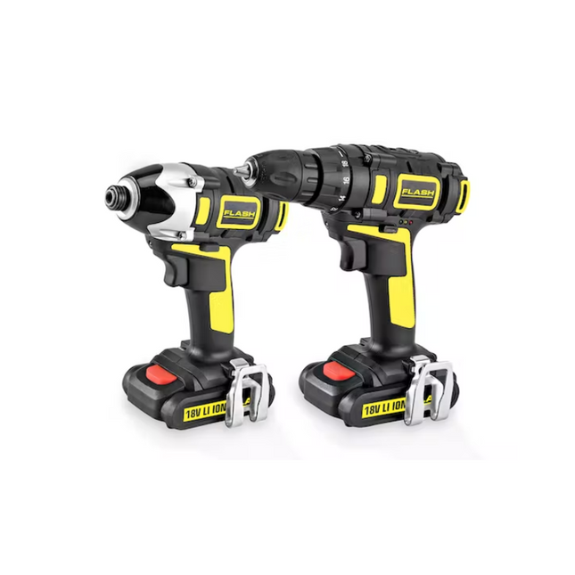 FLASH CORDLESS DRILL DRIVER COMBO 18V 1.5AH